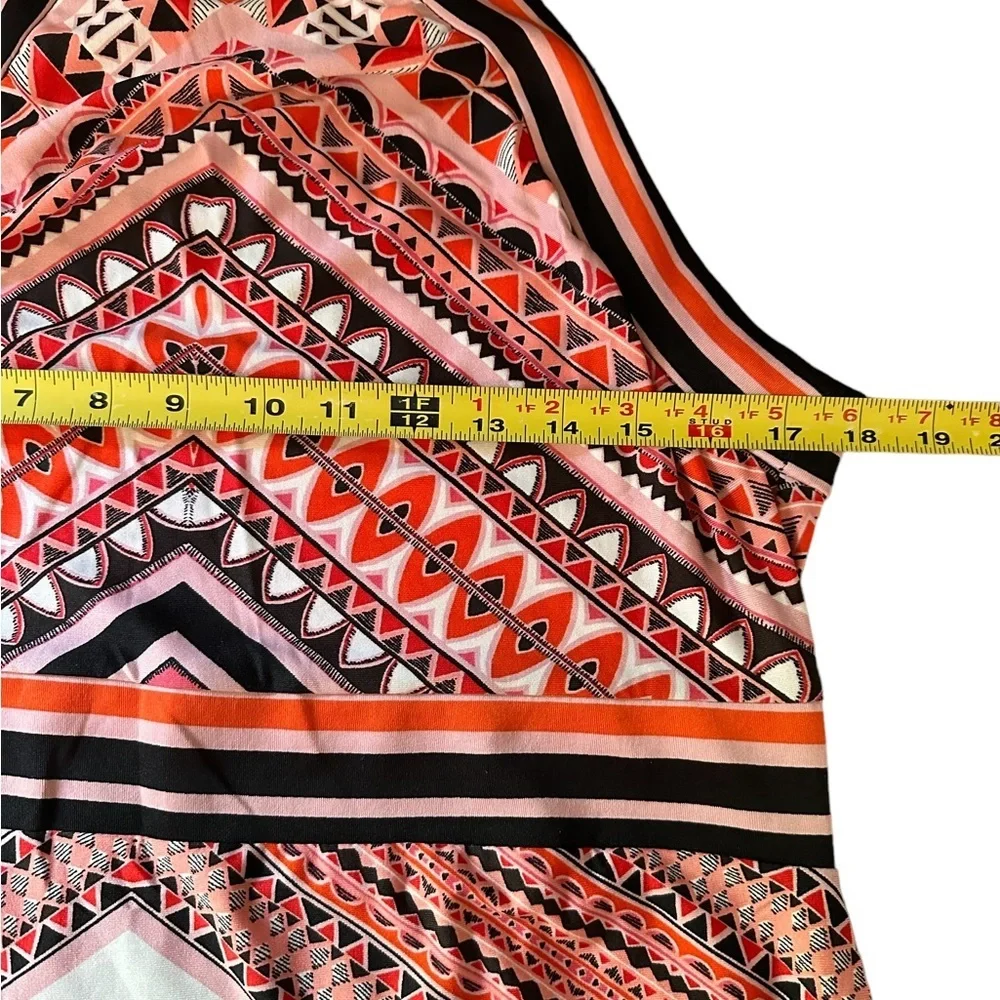 🌻 4/$25  Venus Graphic Herringbone Strappy Maxi Dress, Pink & Black, Size XL - Picture 6 of 6